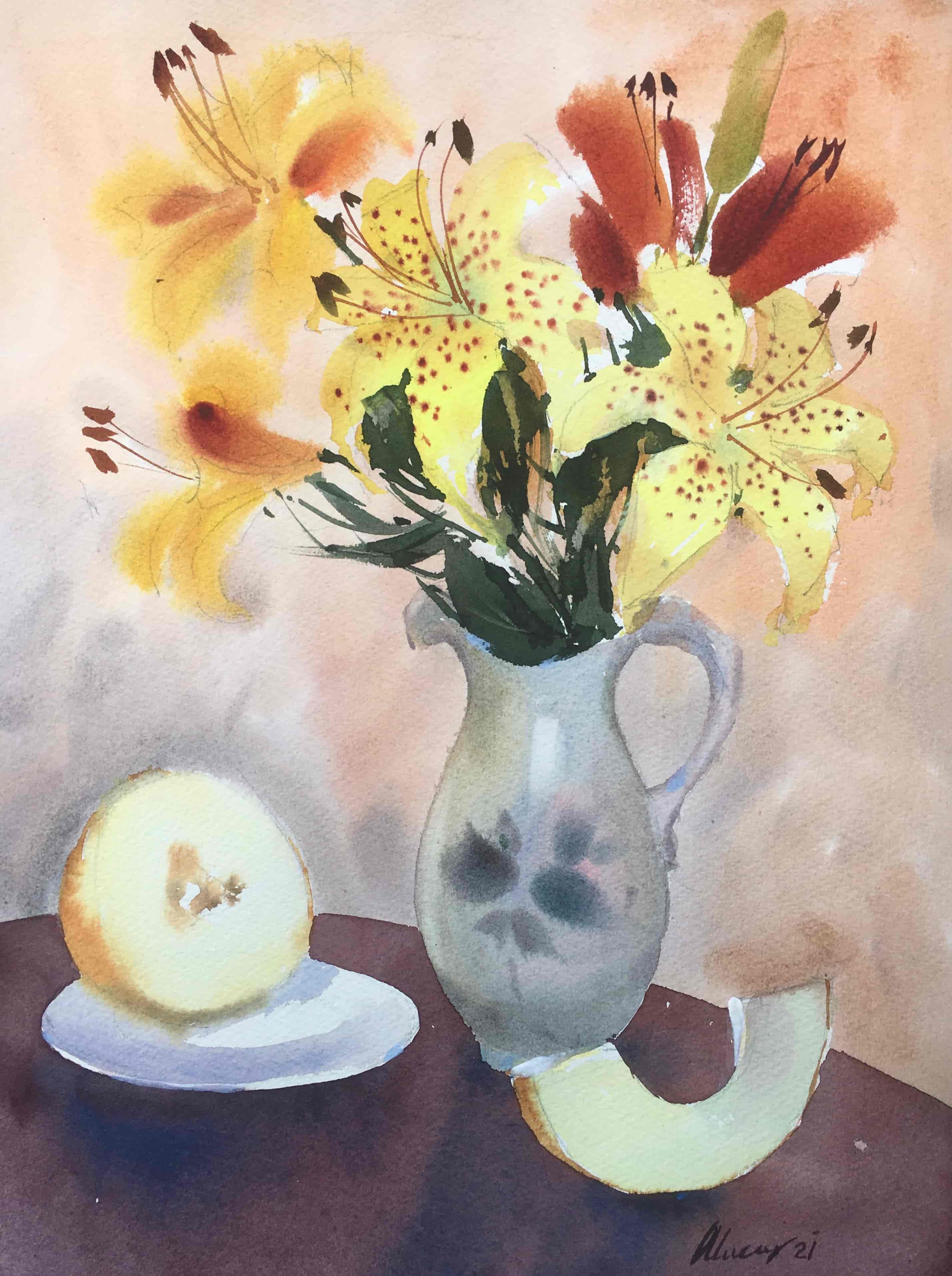 Секреты рисования цветов в вазе
